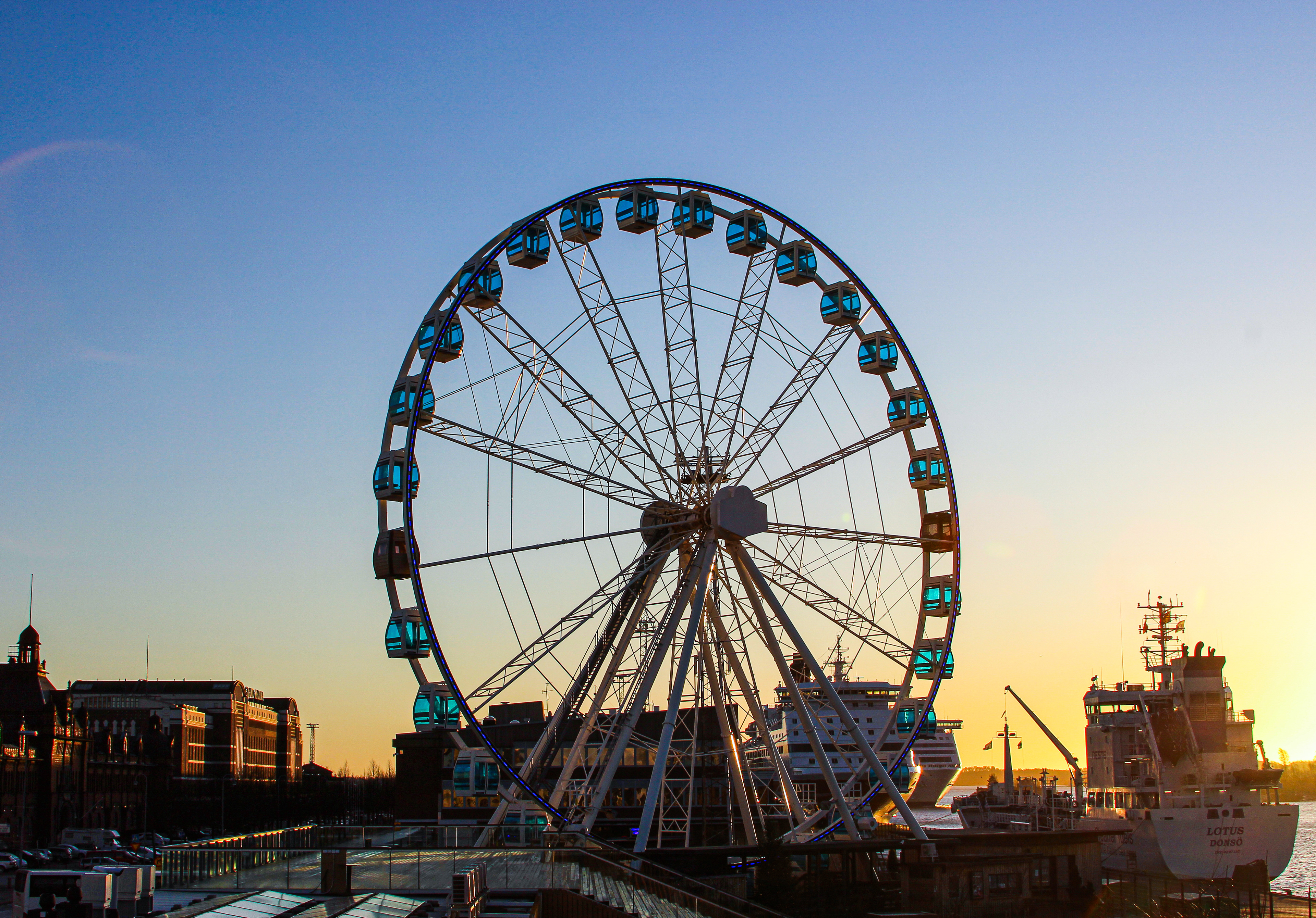 Helsinki Ferris Wheel at sunrise in Finland