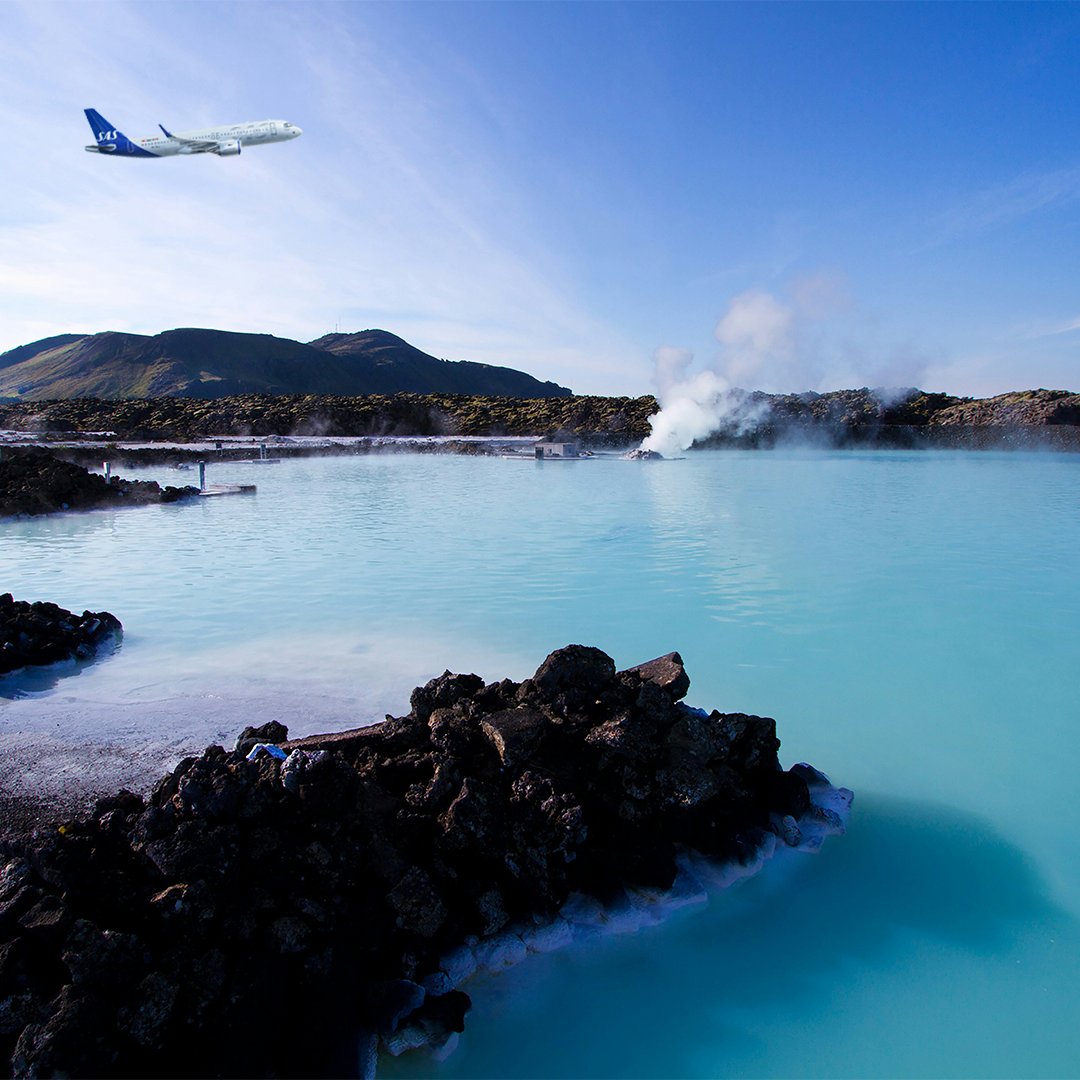 scandinavian airlines iceland hot springs travel airplane