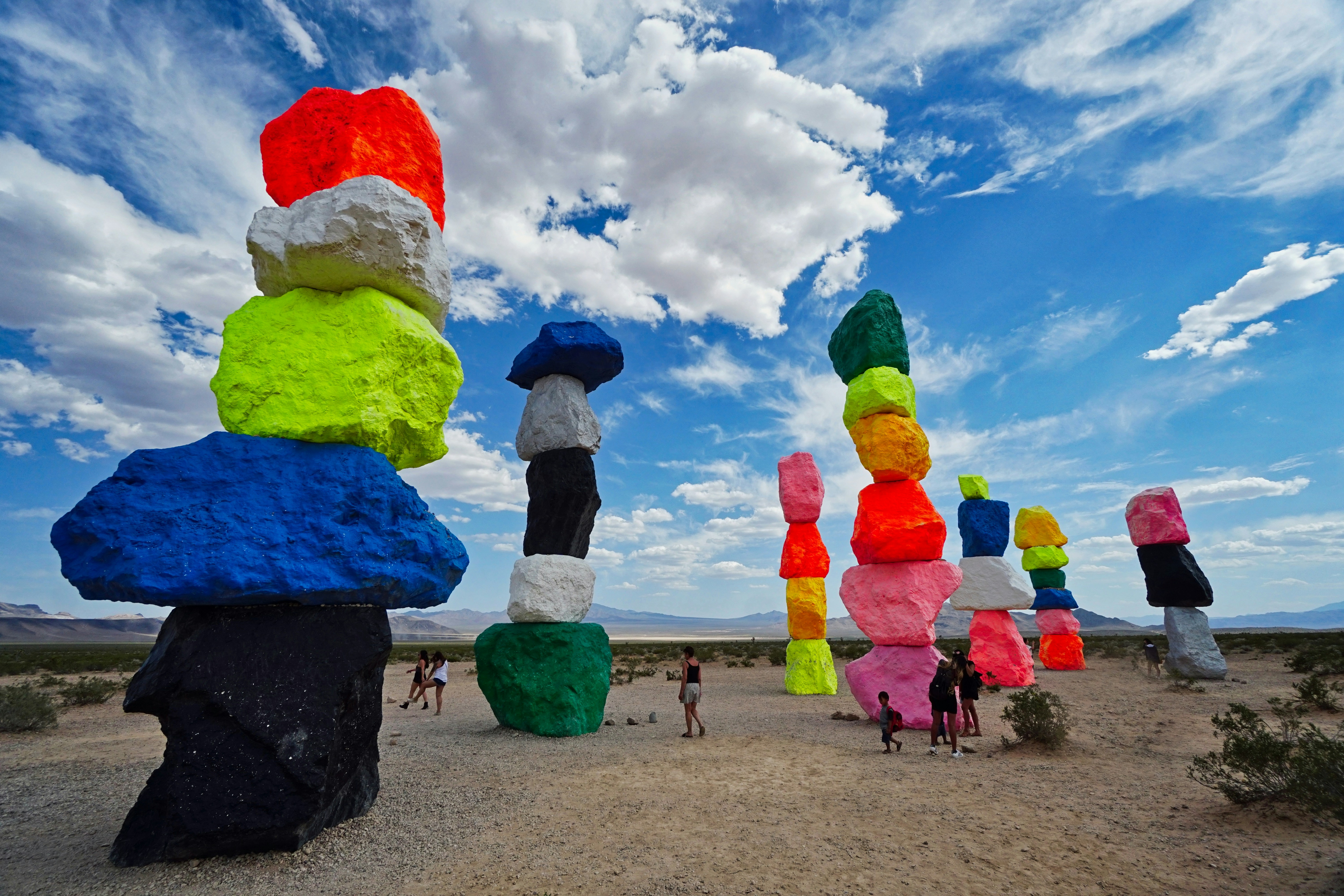 Desert colorful stones sculpture art land southwest Coachella nevada california