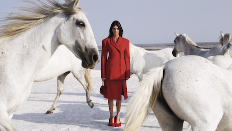 kendall jenner white horses red outfit stella mccartney luxury fashion