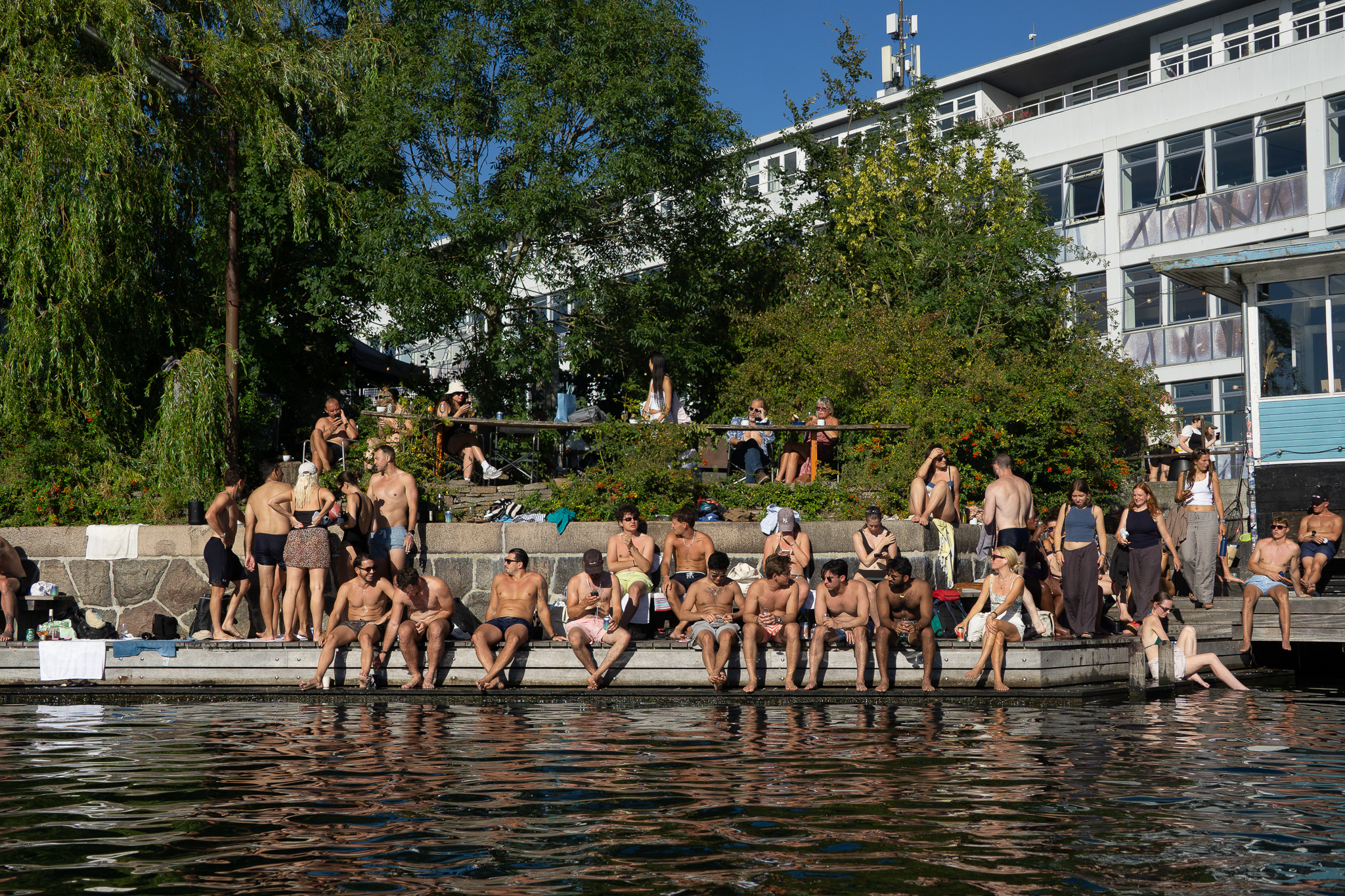 Copenhagen summer family community nature water outdoors swimming beach wine bar