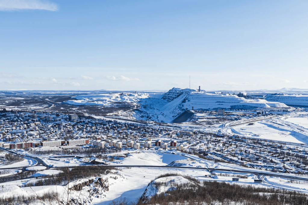 kiruna mine sweden lapland abisko scandinavia snow nordic town