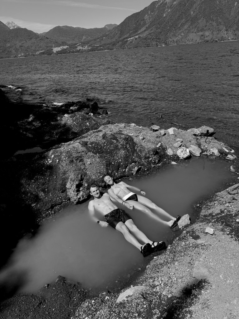 couple hot springs chile lago rupanco south america ecotourism