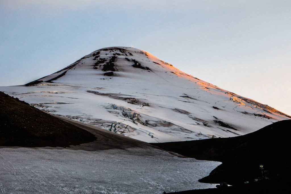mountain osorno ski lift chile patagonia south america glacier wilderness nature sky sunrise